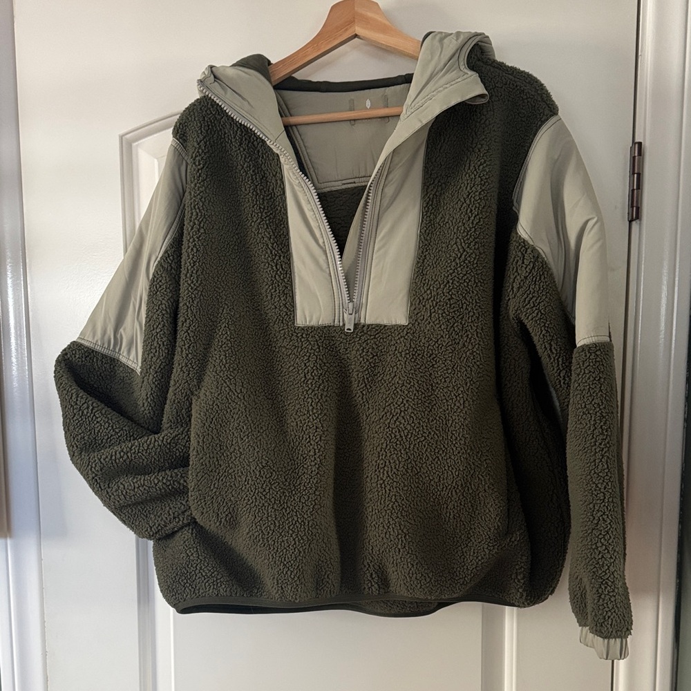 FP Movement by Free People Olive and Beige Sweater